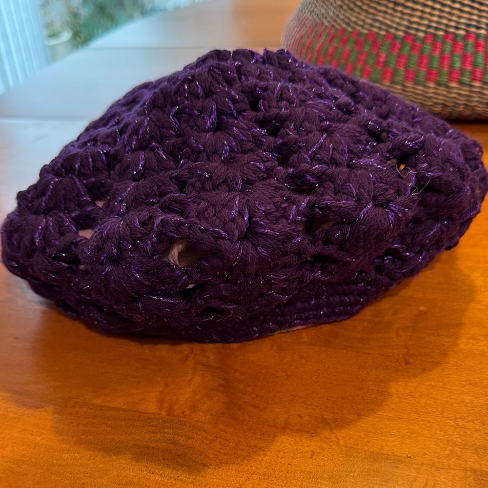 Kate Spade crochet beret, purple